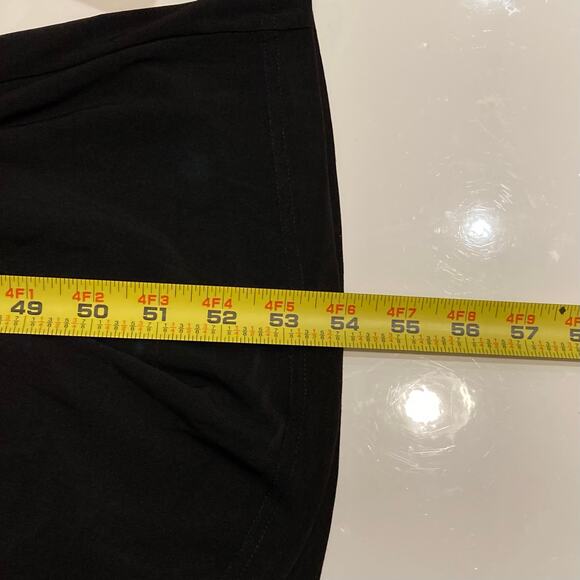 NWOT BEN DE LISI Dress US 4 Black Maxi Boat-Neck Cross Ruch Slit Side Stretch - Picture 15 of 15